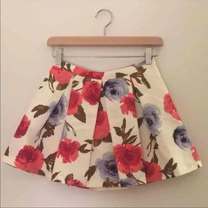 F21 Floral Mini Skirt